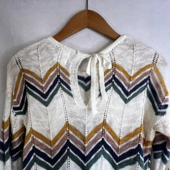 Hippie Rose Colorful Chevron Knit Sweater Size Small - Picture 4 of 11